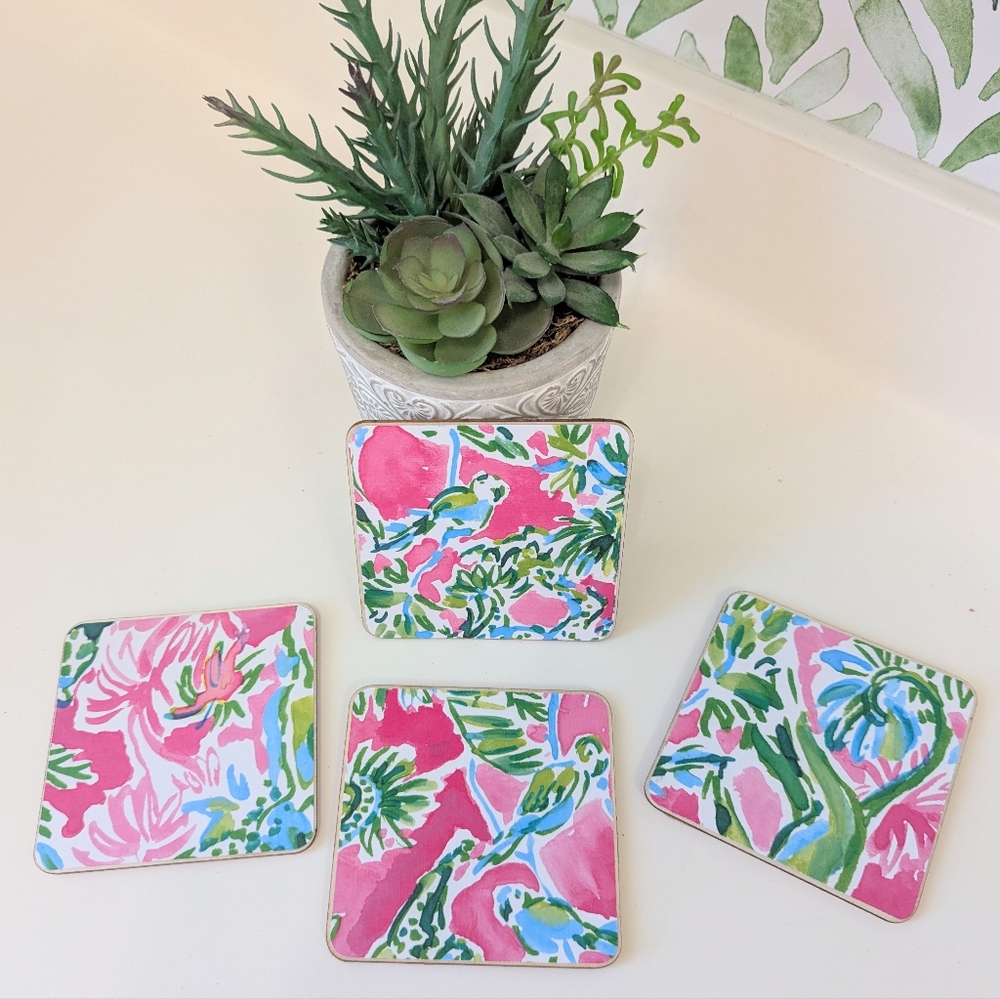 Set Of 4 Handmade Lilly Pulitzer Coasters